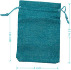 Palmhomee Pack of 25 Burlap Gift Bags with Drawstring Linen Jewelry Pouches Wedding Hessian Jute Bags for Birthday and Treat Pouches Party Wedding Favors Gift (4x5.6 Inch, Peacock Blue)