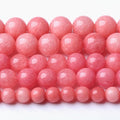 6MM Pink Rhodonite Jade Chalcedony Beads Natural Gemstone Beads Round Loose Beads for Jewelry and Bracelets Making 120pcs 2 Strands 32"