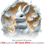 Wooden Puzzles Adults, 3D Paper Rabbit Puzzles 290 Pieces, Unique Animal Shaped Wood Challenging Jigsaw Christmas Puzzles Gifts for Adults, 13.4x13.1in
