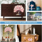 GLOBLELAND 4 Sheets Cherry Blossoms Tree Rub on Transfers 12x6inch Pink Flowers Furniture Transfers Sticker Birds UV Transfers Decal Craft for Bedroom Living Room Desk Table Decoration