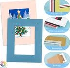 Mat Board Center, 8X10 Mix Color Mats for 5X7 Pictures - Acid Free, 4-Ply Thickness, White Core, Bevel Cut - for Artworks, Photos, Framing - Pack of 12