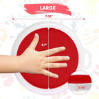 Lorzon 8 Colors Washable Stamp Pads for Kids, 7" Large Round Craft Ink Pads for Rubber Stamps Finger Painting Card Making (Pack of 8)