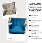 Chalky Chicks All-in-One Chalk Paint for Furniture or Cabinet - 8 Fl Oz - Matte Finish Denali (Deep Blue) for Metal, Wood Furniture Paint - No Sanding All-in-One for Home Decor & Crafts, USA Made