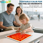 Liquid Sensory Floor Tile for Kids Ages 3+, 12" Textured Step-On Tile with Non-Slip Base, Interactive Color-Flow, Orange, for Calm Corners (1-Pack)