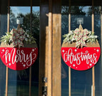 12” Christmas Stencils for Painting on Wood Merry Christmas Stencils for Crafts Reusable Holiday Stencil Drawing Templates for Door Hanger Porch Wreath Doormat Decor
