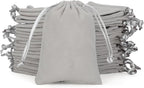 Velvet Drawstring Jewelry Bag, 50Pcs Grey Coin Pouch, 4x6 Dice Bag, for Wrapping Halloween Party Favors, Small Jewelry, Small Bussiness, Palm Crosses, Necklaces, Bracelet