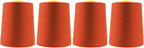 Mandala Crafts 4 Pack of Serger Threads Cones Spools - 20S/2 24000 Yards Polyester Terracotta Threads for Sergers Machine and Overlock Quilting Sewing Machine