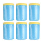 uxcell Pre-Taped Masking Film, 3ft x 82ft Plastic Paint Drop Cloth with Medium-Tack Painters Tape for Painting Spraying Protection Blue Film 6Pcs