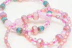 0.9 oz (25g) Mix of Faceted Fire Polished Czech Glass Beads (Round, Rondelle etc) 4-10mm, Cold Pink