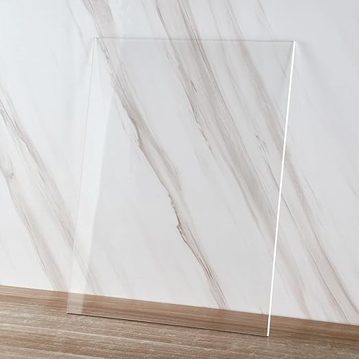 Clear Acrylic Sheet 8" x 12" Cast Plexiglass Panel 1/8" Thick (3mm) Transparent Plastic Board for Sign, Craft, Display Projects, Laser Cutting, Engraving, Pack of 2