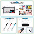 AGM Portable White Board Dry Erase Notebook, 8.4" x 6" Double Sided Folding Whiteboards with 3 Pens, Small Travel Dry Erase Board Skin-Friendly Material for Study, Meeting, Planning, Brown