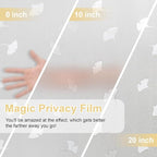 Window Privacy Film Decorative for Front Door, Bathroom Static Cling Stained Glass Sticker Opaque Heat Control UV Blocking Non-Adhesive for Home Window, Acacia