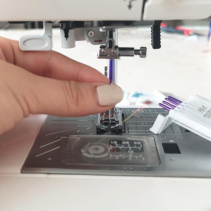 HONEYSEW 60 Pieces Sewing Machine Needles Universal Regular Point Machine Needles for Home Sewing Machine Compatible with Singer, Brother and Old Sewing Machine (Mix Color, 6 Sizesx10PCS-60PCS)
