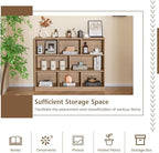 Giantex 8 Cube Bookcase, Freestanding 3-Tier Open Bookshelf, Modern Storage Display Cabinet, Wood Cube Storage Organizer for Living Room, Kid’s Room, Natural