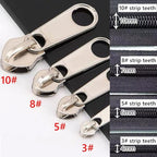 48 Pieces Metal Zipper Repair Accessories Set, Zipper Head Slider Retainer Box Insert Pin Top Bottom Stoppers for DIY Sewing Replacement Zipper Repair Kit 3# 5# 8# 10# (Platinum)