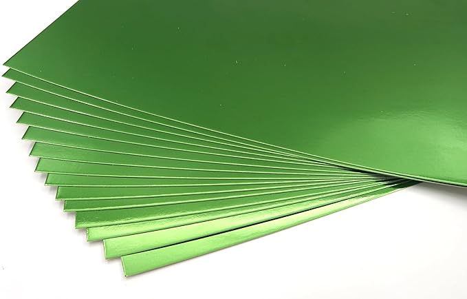 TGXRZX Metallic Verdure Cardstock Paper,Size 8 "x 11" (250gsm), 15PCS,Mirror Finish Gold Foil Board for Crafting, Invitations, and Decorations,Die Cut and Plotter,Card Making (Verdure)