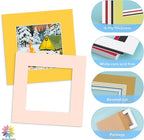 Mat Board Center, 12X12 Mix Color Mats for 8X8 Pictures - Acid Free, 4-Ply Thickness, White Core, Bevel Cut - for Artworks, Photos, Framing - Pack of 12