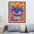 Redxing Stamped Cross Stitch Kits Full Range of Embroidery Starter Kits- Needlepoint Counted Cross Stitch Kits for Beginner Adults 11CT Printed Embroidery Kit-Colorful Flower Eyes 16x20 inchs