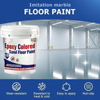 Epoxy Colored Sand Floor Paint, Epoxy Floor Paint for Concrete, High Gloss Marble Effect Coating, Waterproof Non-Slip Concrete Paints, Suitable for Indoor/Outdoor Use (Dark Gray,128 oz/4 kg)