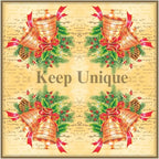 20-ct 13x13 Christmas Paper Decoupage Napkins, 3-Ply Servilletas Tissue Napkin for Dinner and Parties, Disposable Napkins (Bell)