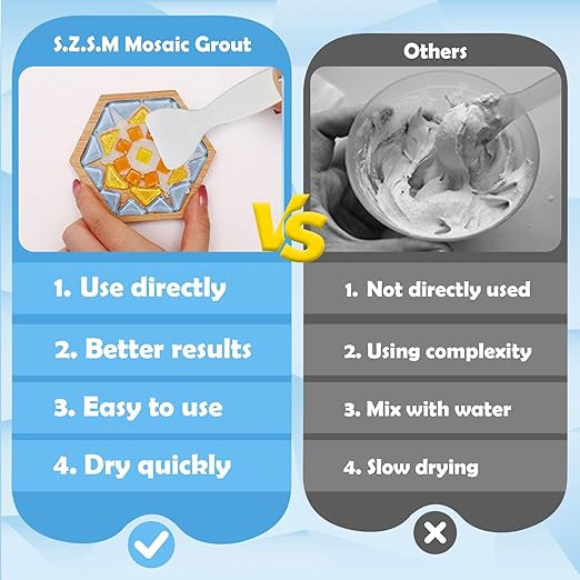 Mosaic Grout for Crafts, Sparkling Colorful Crystal Sealant is Specially Designed for Use in Mosaic Kits for Adult to Decorate Tessellated Coasters, Table Tops, Walls and Vases, Blue, 5 oz