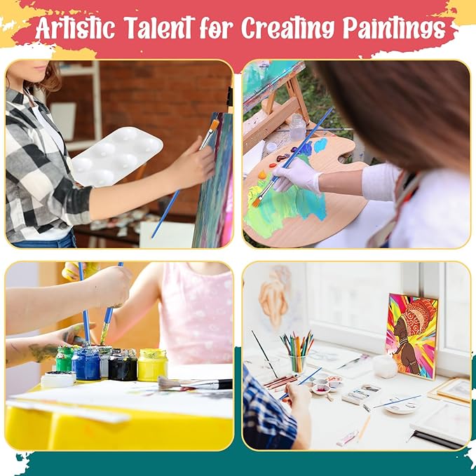 Zhanmai 12 Pack Pre Drawn Canvas for Painting Sip and Paint Kit 8" x 10" Paint Party Set Canvas Painting Pre Printed Canvases for Party Favor DIY Virtual Adult's Date Night(Afro Queen)