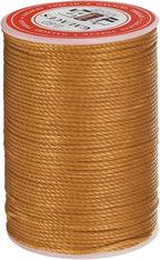 uxcell Round Leather Sewing Waxed Thread, 55m / 60 Yards Wax Polyester String, 0.8mm Waxed Stitching Cord for Leather Crafts, Bookbinding, Bracelets Braided, Golden Brown