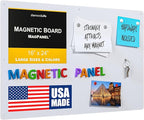 Diamond Life Magnetic Board - Memo & Vision Board for Home, Office, and Classroom - Magnet Board for Kids - Pre-drilled Mounting Screws Included (White 16"x24")