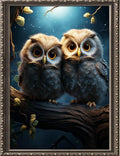 Leczany Cross Stitch Stamped Kit for Adults or Kids - Two Cute Owls | DIY Embroidery Starter Patterns Craft Kit Needlepoint for Beginner | 11CT, 3 Strands | 13x17.7 inches