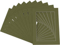 5x7 Mat for 8.5x11 Frame - Precut Mat Board Acid-Free Show Kit with Backing Board, and Clear Bags Dill Green 5x7 Photo Matte Made to Fit a 8.5x11 Picture Frame Matboard for Framing, Pack of 100 Mats