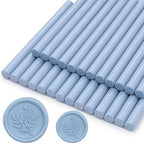 Dusty Blue Wax Seal Sticks 26pcs, Andotopee Glue Gun Wax Seal Sticks for Wax Seal Stamp, Premium Sealing Wax for Envelope Letter Seal Wedding Invation Craft Adhesive, Great Gift Ideas (Mini Size)