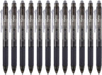 ParKoo Retractable Erasable Gel Pens Clicker Fine Point 0.7 mm, No Need for White Out, Black Ink for Completing Sudoku and Crossword Puzzles, 12-pack