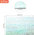MECCANIXITY 2 Pcs Stained Glass Sheet Mosaic Tile 7.9 Inch x 5.9 Inch Cyan Stained Glass Sheets for Crafts DIY Art Project