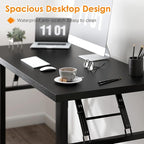 Need Folding Desk, 54 inch Large Computer Desk for Home Office, No Install Needed Study Student Writing Table Desk Workstation, Black