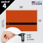 Trotec TroLase | 12"x20"x1/16", 4 Pcs | Orange/Black| 2 Ply | Modified Acrylic | Laser Engraving Double Color Plastic Sheet | Engraving Blanks for Laser, Saw, Guillotine | Made in USA