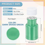 uxcell 10g/0.35oz Cosmetic Grade Mica Powder, 600 Mesh Mica Powder Natural Resin Epoxy Pigment Powders for Casting Resin, Candle Dye, DIY Nail Polish and Lip Gloss, Dark Grass Green