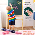 Pastel Chalk Markers Erasable for Chalkboard, Liquid Chalk Marker 8 Colors with 6mm Reversible Bullet & Chisel Tip, Dust Free Chalk Pens for Window, Blackboard, Whiteboard, Calendar, Mirror, Glass