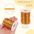 uxcell 16 Gauge / 1.5mm Anodized Aluminum Wire for Jewelry Craft Making, 102 Feet Bendable Flexible Wire for DIY Home Decor Gardening Sculpture, Gold