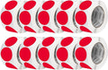 Perco Red 3-Inch Perforated Circle Dot Sticker Labels — 10 Rolls, 5,000 Round Stickers — with Permanent Adhesive for Moving Boxes, Sale Signage, Displays, Status Messaging—Made in USA