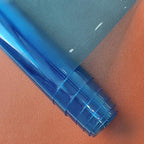 HYANG SkyBlue Transparent PVC Super Clear Holographic Vinyl Faux Leather Sheets 1 Roll 12" x 47" (30cm x 120cm) for DIY Bows Earrings Bags DIY Crafts Making