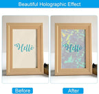 PATIKIL 11.7x8.3" Holographic Sticker Paper, 10Sheets A4 Polypropylene Self-Adhesive Transparent Waterproof Laminate Overlay Film for Photo Cards Scrapbook Decorations, Broken Glass