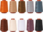 Sewing Thread Kit, All Purpose Sewing Thread 40wt, 10 Spools Assorted Colors Each 800 Yards of Polyester Threads for Sewing Machine, Hand Stitching, Quilting, Serger (Dark Color Series)