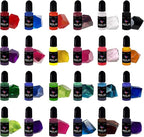 Rolio Pigments Resin Liquid Pigment Translucent Colors - 24 Vibrant Colors for Epoxy Resin, Jewelry Making, Acrylic Paint, Art, DIY Crafts Production, Garment Accessories - 0.33 oz/10 ml Each