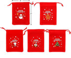 Tapleap Velvet Coth Christmas Bags with Drawstring, 50Pcs 3x4 for Wrapping Christmas Party Favors or Gifts for Friends, Children, Customers