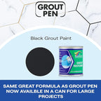 Grout Pen Black Grout Paint: Waterproof Tile Paint Grout Refresh Restorer for Floor, Kitchen & Bathroom Shower Tiles - Black - Can Size for Larger Projects - 125ml (4.2oz)