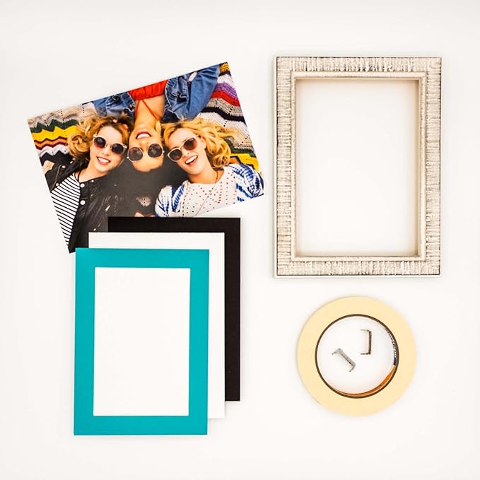 8x10 Mat Bevel Cut for 5.5x8.5 Photos - Acid Free Aquamarine Blue Precut Matboard - For Pictures, Photos, Framing - 4-ply Thickness