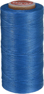 uxcell Flat Leather Sewing Waxed Thread, 270m / 295 Yards Polyester Wax String, 150D Wax Stitching Cord for Leather Crafts, Bookbinding, Bracelets Braided, Navy Blue