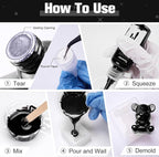 Teexpert Pigment Paste for Epoxy Resin: 3.38oz/100ml Ultra Highly Concentrated & Easy to Mix Black & White Colors Opaque Liquid Epoxica Dye Set for Resin Art River Table