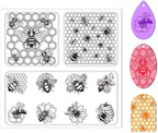 CHGCRAFT Polymer Clay Texture Sheets Bee Pattern Polymer Clay Texture Mat Insect Silicone Mat Silicone Molding Pattern Sheets for Pottery Earrings Jewelry Making