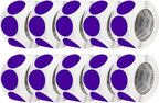 Perco Purple 3-Inch Perforated Circle Dot Sticker Labels — 10 Rolls, 5,000 Round Stickers — with Permanent Adhesive for Moving Boxes, Sale Signage, Displays, Status Messaging—Made in USA